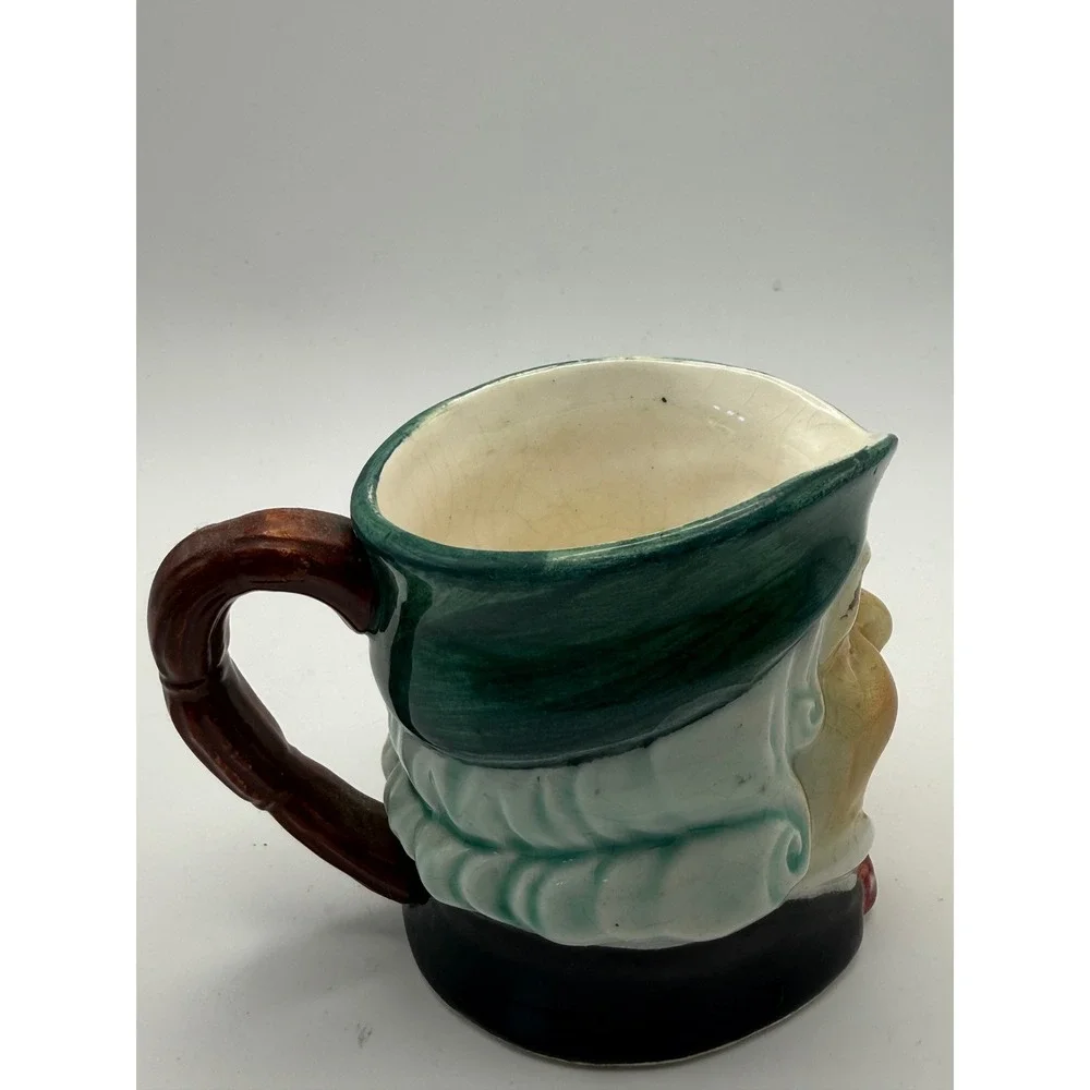 Vintage‎ Hand Painted Character Pitcher Toby Jug Made in Japan Green Tricorn Hat